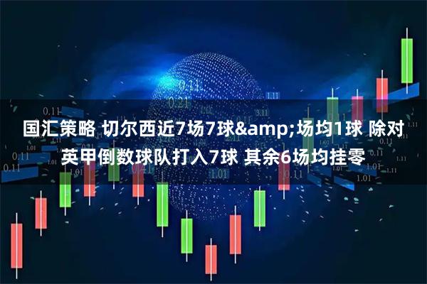 国汇策略 切尔西近7场7球&场均1球 除对英甲倒数球队打入7球 其余6场均挂零